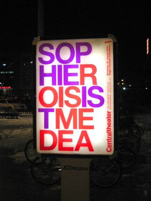 Citylight-Stückeplakat, SCHAUSPIEL LEIPZIG/Centraltheater, 2010