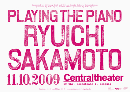 Konzertplakat A1, RUICHI SAKAMOTO, SCHAUSPIEL LEIPZIG/Centraltheater, 2009