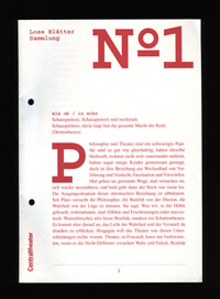 Publikationsreihe LOSE BLÄTTER SAMMLUNG, SCHAUSPIEL LEIPZIG/Centraltheater, 2010