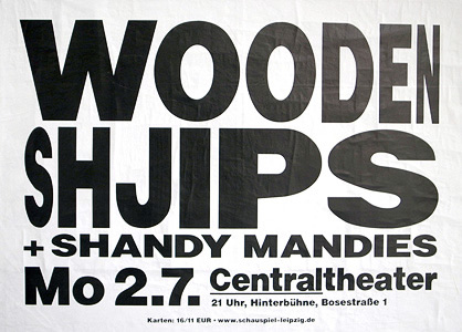Konzertplakat WOODEN SHJIPS, A1, SCHAUSPIEL LEIPZIG/Centraltheater, 2012