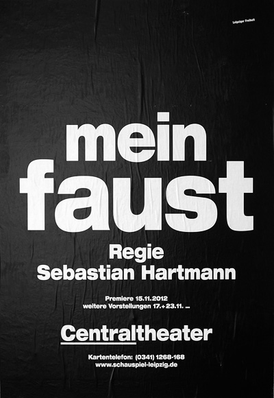 Stückeplakat Citylight, SCHAUSPIEL LEIPZIG/Centraltheater, 2012